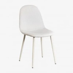 Pack De 2 Cadeiras De Jantar Glamm Beige Creme & Bombazina Crema Linho & Pana - Sklum