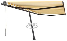 Toldo automático independente 450x300 cm amarelo e branco