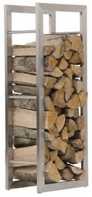 Suporte para lenha Keri em aço inoxidável 60 x 150 x 25 cm Prateado