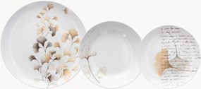 Conjunto de loiça em porcelana Madison Poesia, 6 pessoas, conjunto de 18