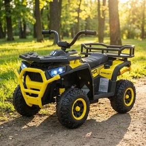 Moto 4 eletrica 12V 4x4 para crianças ATV Robust 01, Rodas de espuma EVA Amarela