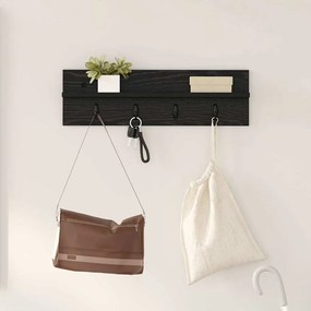 Cabideiro de Parede Carvalho preto 60 x 10.5 x 18 cm