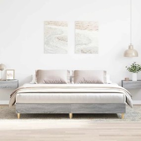 vidaXL Estrutura de cama sem colchão 180x200 cm sonoma cinzento