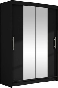 Roupeiro Closico 133, Preto, 200x120x58cm, 106 kg, Portas para roupeiro: Deslizante, Número de prateleiras: 5, Número de prateleiras: 5