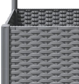 Vaso/floreira jardim c/ treliça 80x80x136 cm PP cinzento-claro