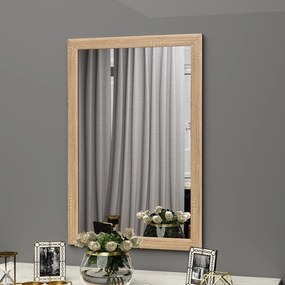 Espelho de Parede "Sesso" - 50 x 75 x 2 cm - Natural - Design Moderno