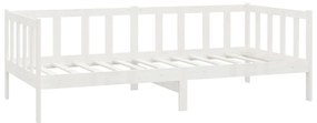 Sofá-cama com colchão 90x200 cm pinho maciço branco