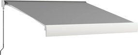 Outsunny Toldo, elétrico/manual extensível, cassete completa, comando à distância, estrutura de alumínio, 3 x 2,5 m, Cinza Claro | Aosom Portugal