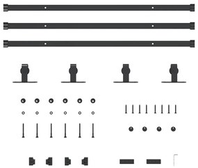 Kit para armário deslizante aço carbono 244 cm