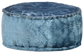 vidaXL Pufe redondo 40x20 cm veludo azul