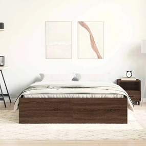 Estrutura de cama de casal 135x190 cm carvalho castanho