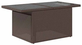9 pcs conjunto sofás p/ jardim almofadões vime PE/acácia preto