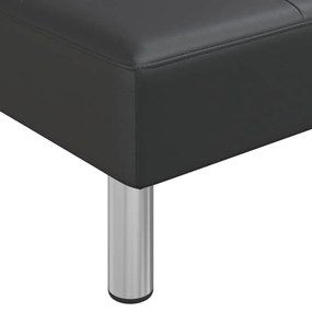 Chaise longue couro artificial preto