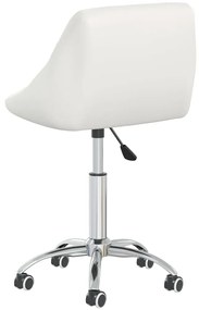 Cadeira de jantar giratória couro artificial branco