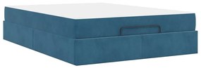 Estrutura da Cama Outros Azul 160 x 200 cm Veludo