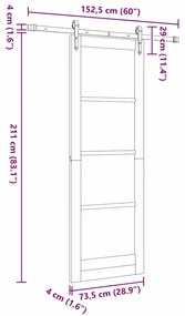 Porta Deslizante com Conjunto de Hardware 'ORKDAL'78x202 cm