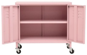 Armário de arrumação aço 60x35x56 cm rosa