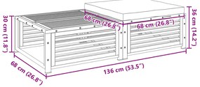 Mesa de jardim com banco madeira de acácia maciça