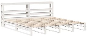 Cama sem colchão 180x200 cm madeira de pinho maciça branco