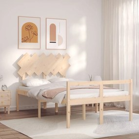 Estrutura de cama de casal c/ cabeceira madeira maciça