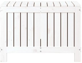 Caixa de arrumação jardim 76x42,5x54 cm pinho maciço branco