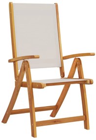 Cadeiras de jardim dobráveis 6 pcs acácia maciça e textilene