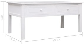 Mesa de centro 100x50x45 cm madeira branco