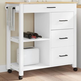 vidaXL Carrinho de cozinha MONZA 84x40x90 cm madeira de pinho maciça