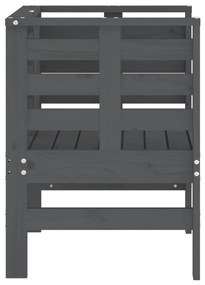 Cadeiras de jardim 2 pcs 61,5x53x71 cm pinho maciço cinzento