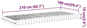 Colchão de espuma 100x210 cm 7 zonas dureza 20 ILD branco