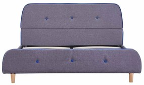 Estrutura de cama sem colchão 135x190 cm tecido cinzento-claro