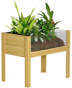 Floreira de Madeira Mesa de Cultivo com Painéis de Acrílico Floreira E
