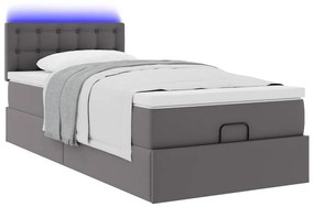 moldura de cama síriaXL otomana com colchão cinza 90x200cm couro falso