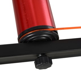 HOMCOM Rolos de bicicleta Treinamento Interno Rolo dobrável ajustável para ciclismo com pedal Esteira transportadora Suporta até 150 kg 146x55x10.5 cm Vermelho e preto