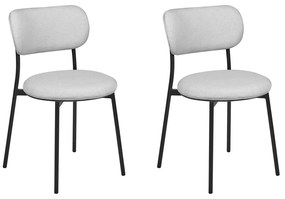 Conjunto de 2 cadeiras de jantar em tecido cinzento claro CASEY Beliani