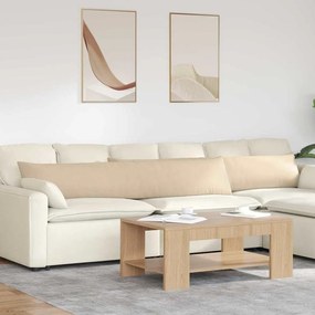 vidaXL Travesseiros de Sofá 2 pcs Creme 200 x 40 cm tecido