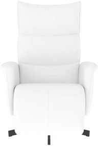 Cadeira reclinável com apoio de pés couro artificial branco