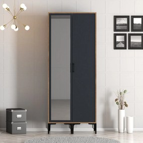 Guarda-Roupa Kumsal RS – Nogueira/Antracite – 80 cm x 47,5 cm x 201,4