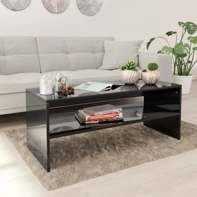 vidaXL Mesa de centro 100x40x40 cm contraplacado preto brilhante