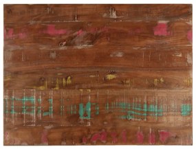 Tampo de mesa retangular 70x50x3,8 cm madeira recuperada maciça