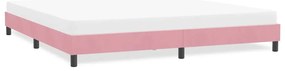 Estrutura de cama com colchão 180x220 cm veludo rosa
