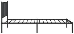 Estrutura de cama com cabeceira 90x200 cm metal preto