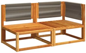 Sofá de 2 lugares para jardim com almofadões acácia maciça