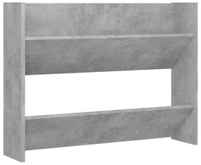 Sapateiras de parede 2 pcs 80x18x60 cm contrapl. cinza cimento