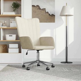 vidaXL Cadeira de descanso veludo branco nata