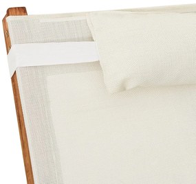 Cadeira de baloiço textilene e madeira de álamo maciça branco