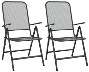 3 pcs conjunto de jantar para jardim rede de metal antracite
