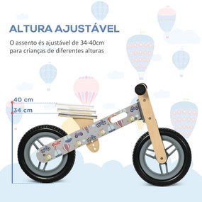 AIYAPLAY Bicicleta sem Pedais de Madeira para Crianças de 3-6 Anos com