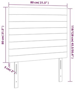 Cabeceira de cama 2 pcs tecido 80x5x78/88 cm castanho