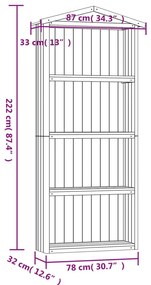 Abrigo p/ ferramentas de jardim 87x33x222 cm pinho impregnado